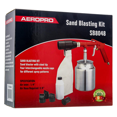 TCP Global Sand Blaster Kit used on metal surface for prep-ready finish