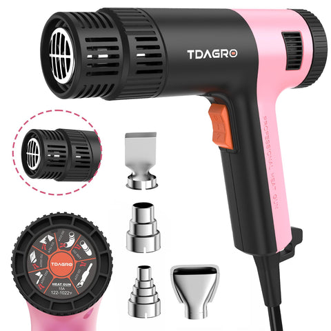 TDAGRO heat gun with anti-scald front cover for safer crafting.