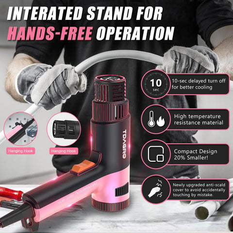 TDAGRO hands-free stand supports steady operation during long sessions.