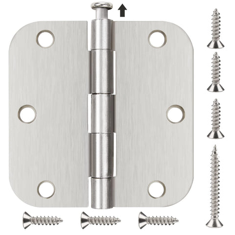 TDCHINGES 18-pack nickel door hinges in brushed finish for durable interior doors.