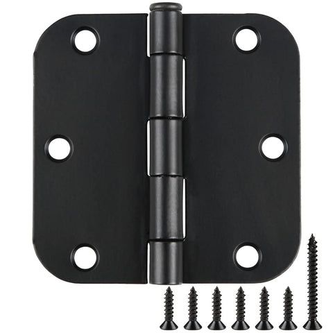 TDCHINGES 30-pack rounded matte black hinges for interior doors and cabinets.