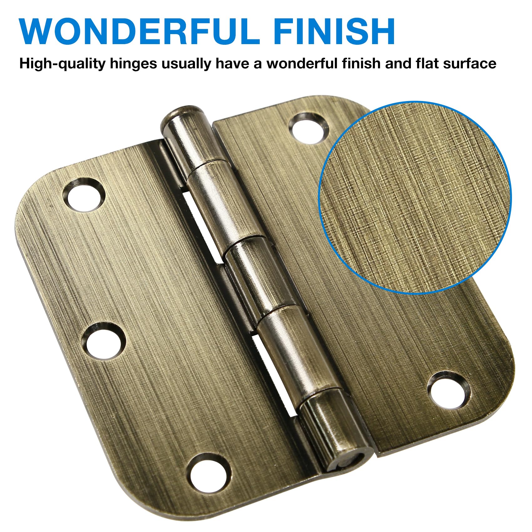 TDCHINGES antique brass hinge 3.5 inch for cabinet use, sturdy and reliable.