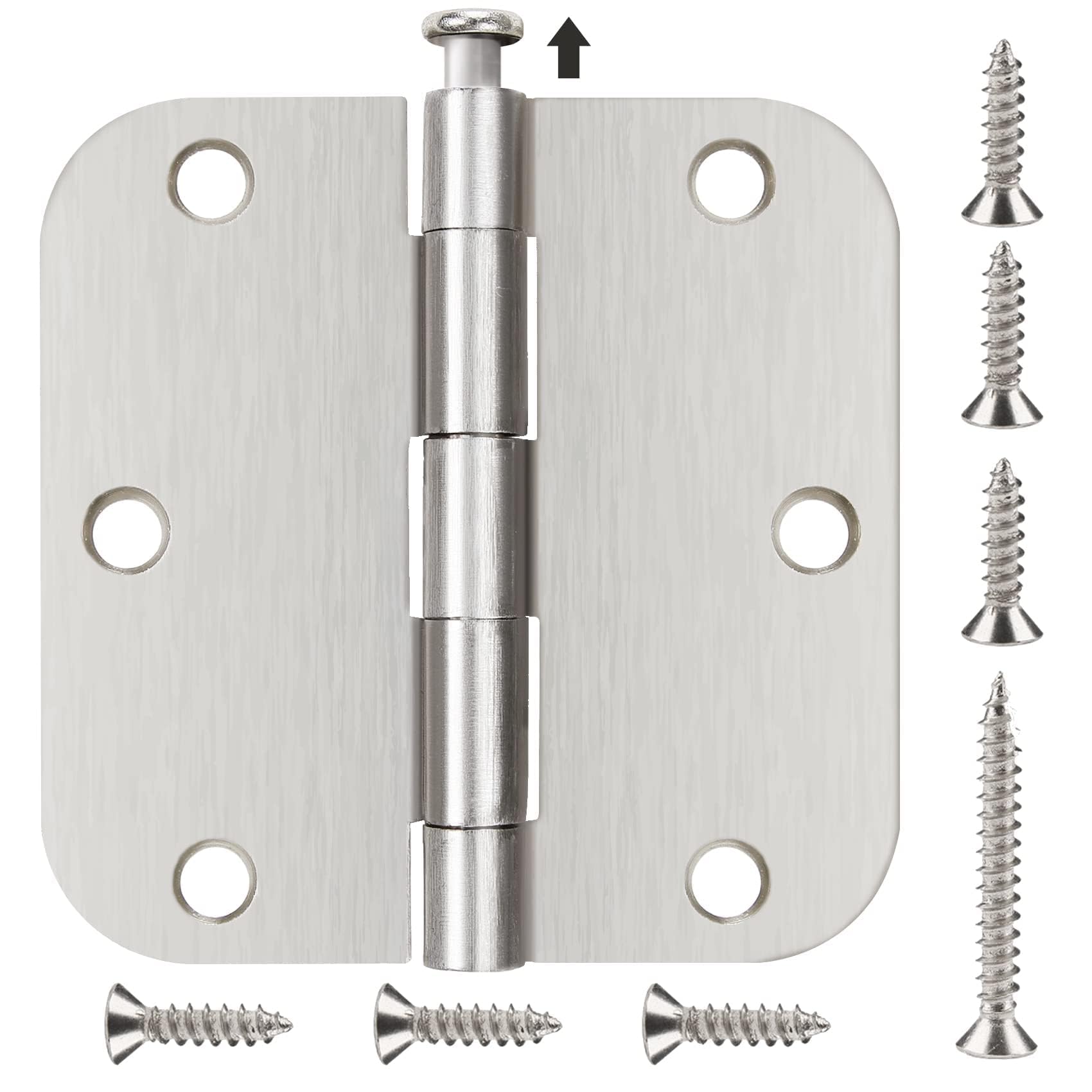 TDCHINGES brushed nickel door hinge 3.5x3.5 inch for interior doors with smooth operation