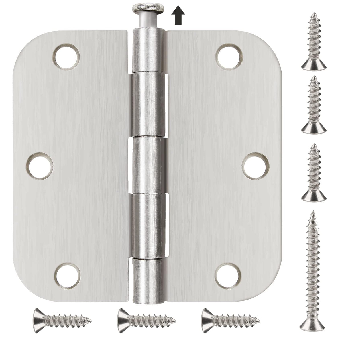 TDCHINGES brushed nickel door hinge 3.5x3.5 inch for interior doors with smooth operation