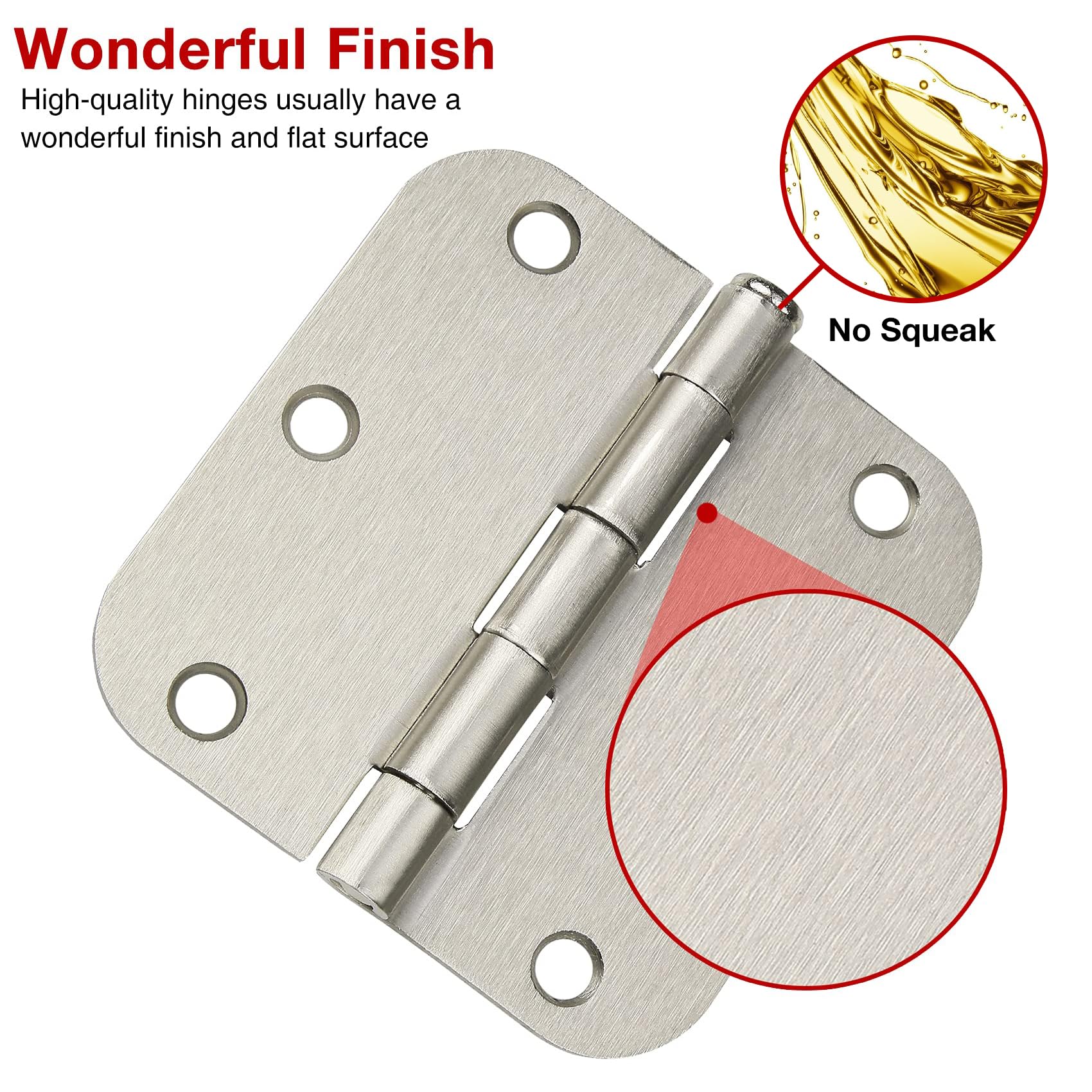 TDCHINGES cabinet hinges in brushed nickel support durable, quiet cabinet operation