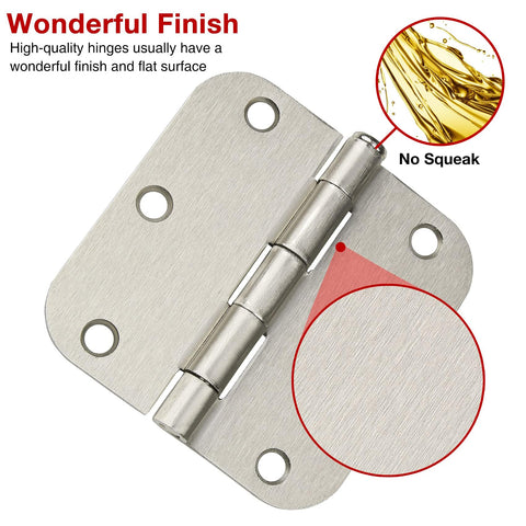 TDCHINGES cabinet hinges in brushed nickel support durable, quiet cabinet operation