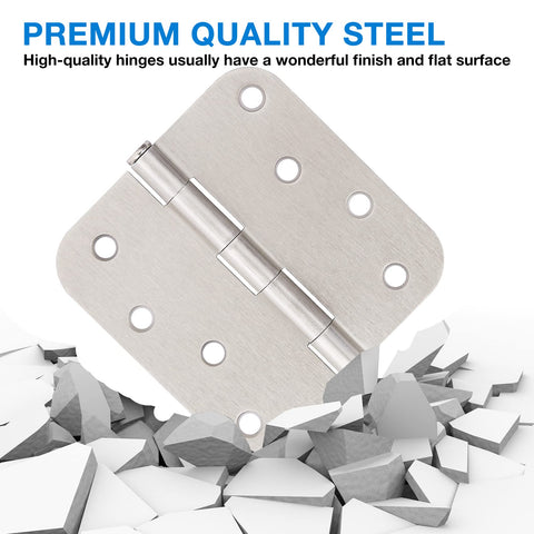 TDCHINGES heavy-duty door hinge 4x4, satin nickel finish for long-lasting use.