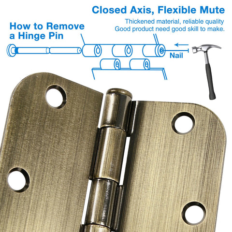 TDCHINGES heavy-duty hinge 3.5 inch round radius supports heavy doors and long-lasting use.