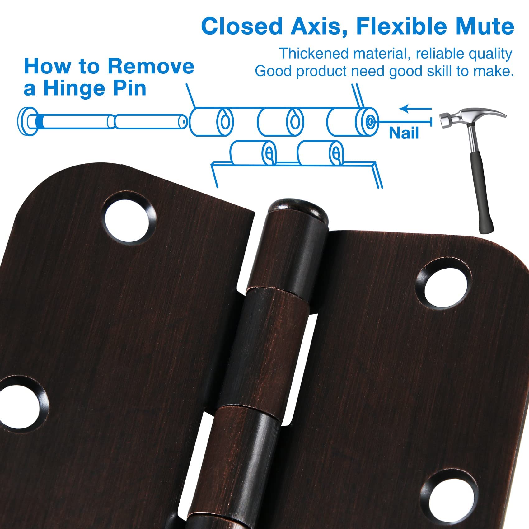 TDCHINGES heavy-duty steel hinge built for residential interior doors