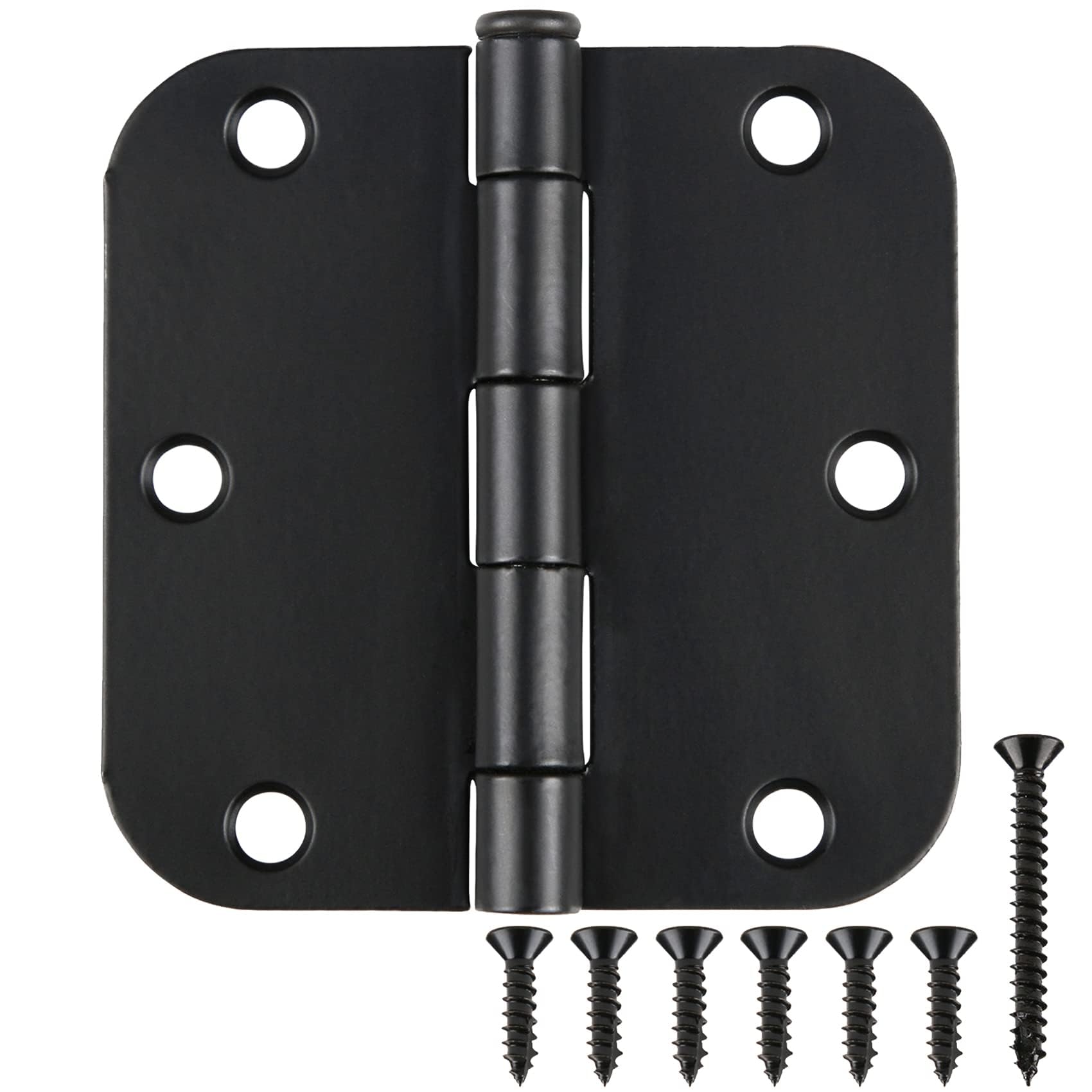 TDCHINGES matte black 3.5 inch hinge with rounded corners for smooth interior door operation