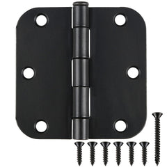TDCHINGES matte black door hinges 3.5 inch front view showing sturdy interior hardware