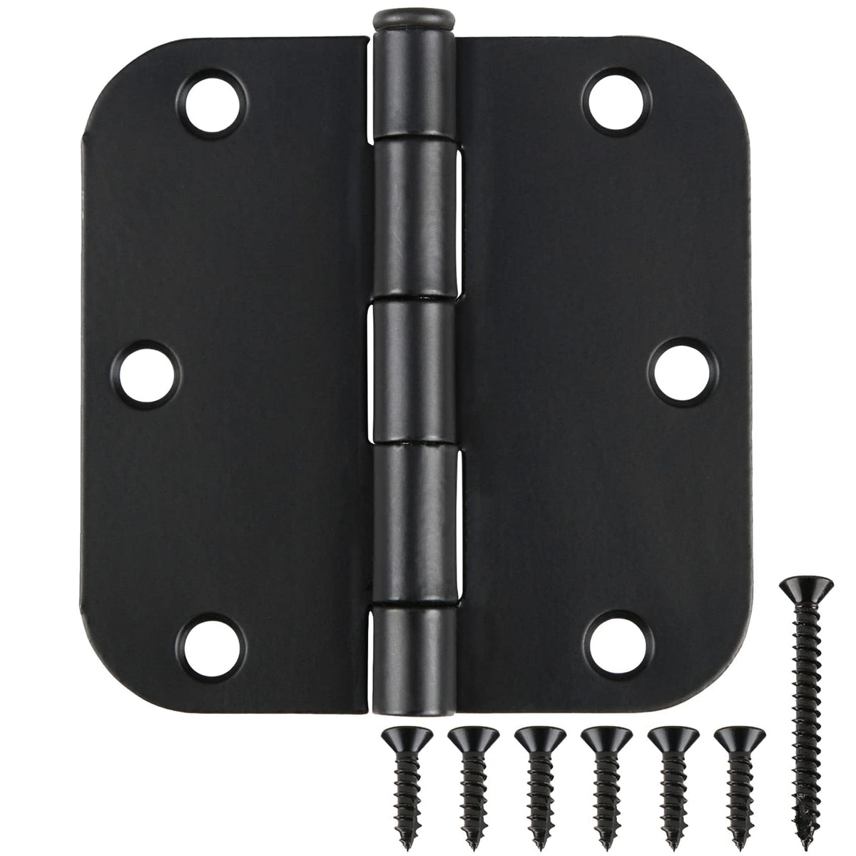 TDCHINGES matte black door hinges 3.5 inch front view showing sturdy interior hardware