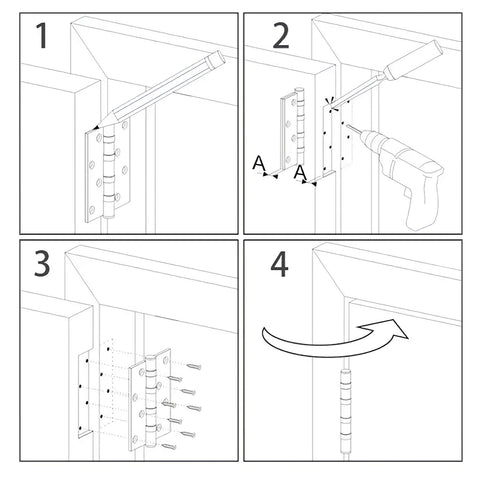 TDCHINGES packaged set with screws ready for installing on doors or cabinets