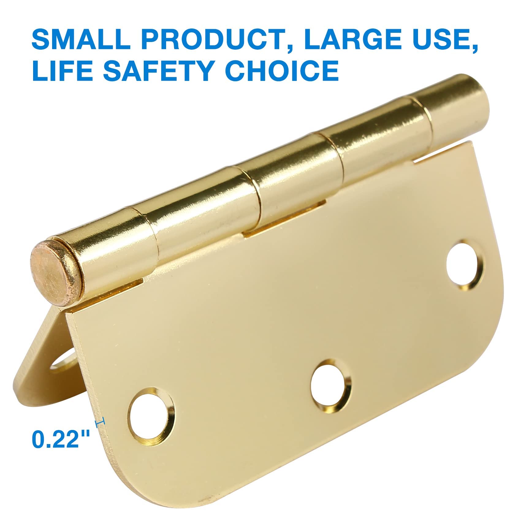 TDCHINGES polished brass hinge with 270-degree swing enables versatile door movement.