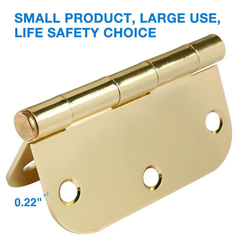 TDCHINGES polished brass hinge with 270-degree swing enables versatile door movement.