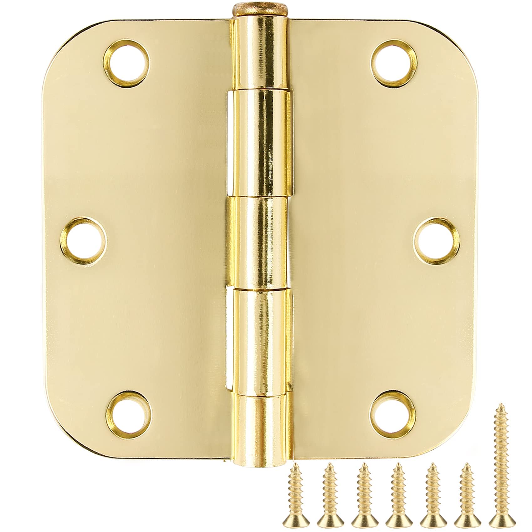 TDCHINGES polished brass door hinge 3.5-inch front view for durable interior door operation.