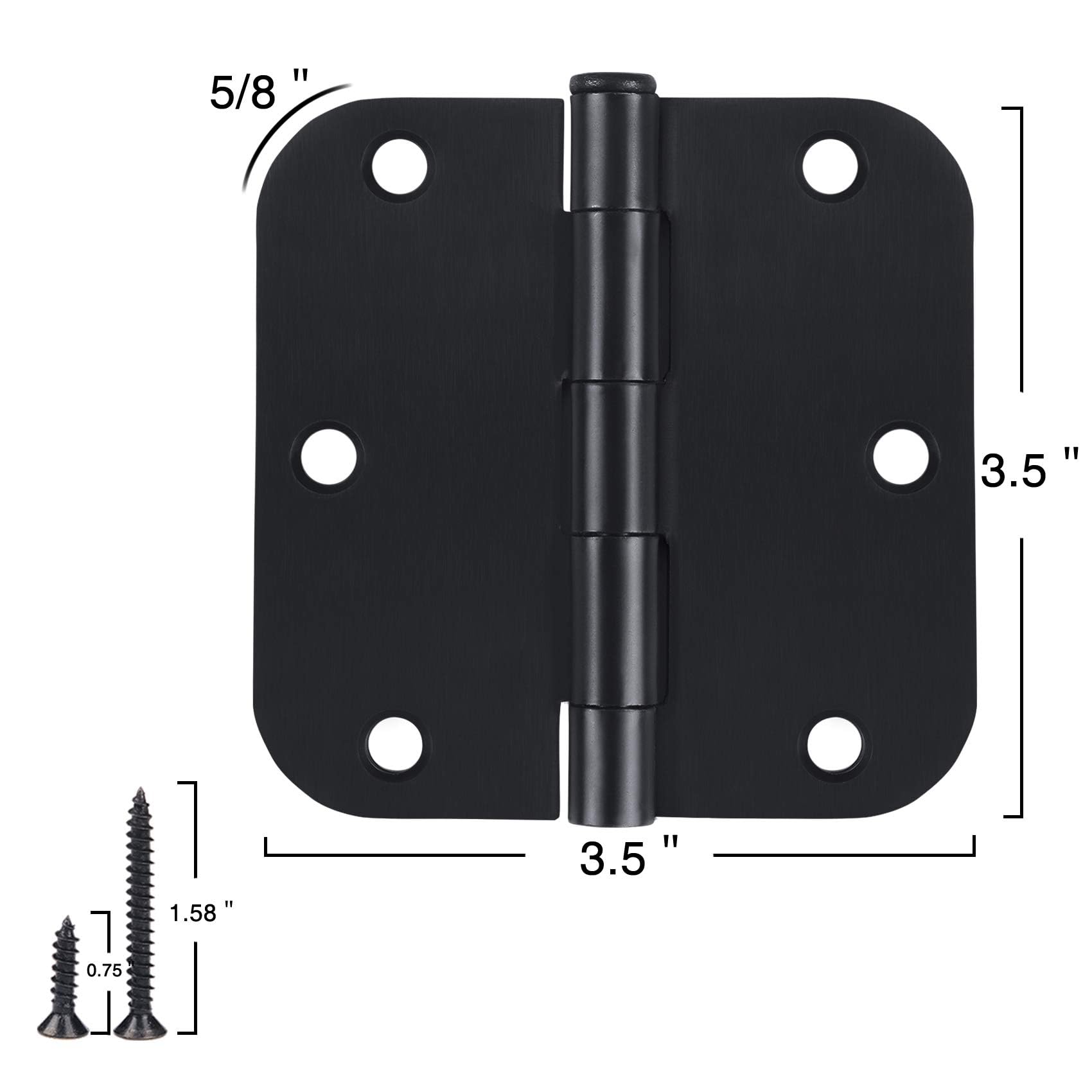 tdchinges rounded door hinges in matte black for office doors, sturdy construction and long-lasting performance