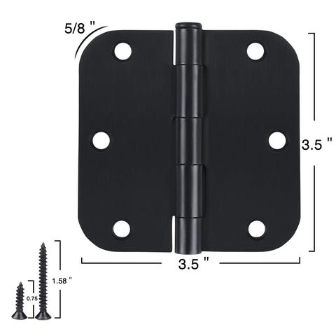 tdchinges rounded door hinges in matte black for office doors, sturdy construction and long-lasting performance