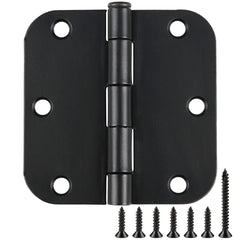 TDCHINGES rounded 3.5-inch matte black hinge for smooth door movement