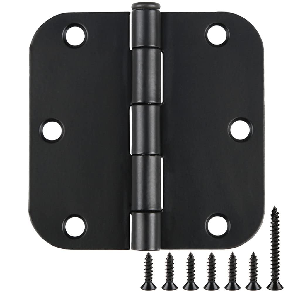 TDCHINGES rounded matte black hinges for interior doors with smooth operation