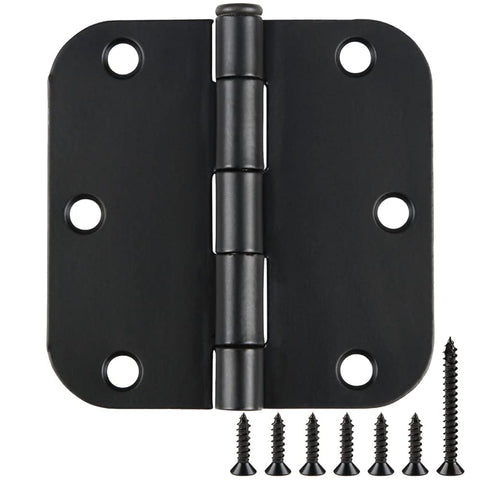 TDCHINGES rounded matte black hinges for interior doors with smooth operation