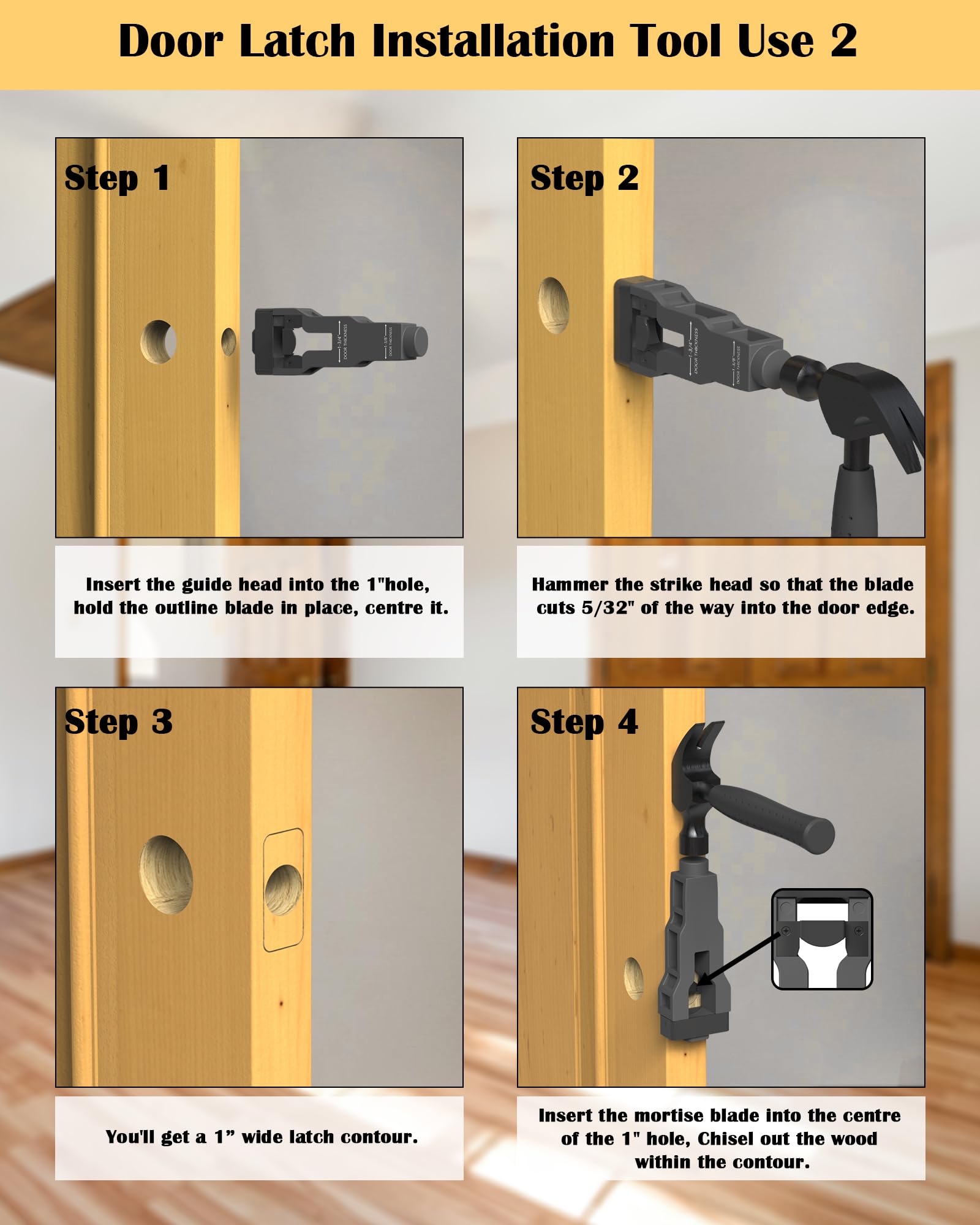 TDCQFFF durable mortise tool body withstands blows for reliable door hardware work