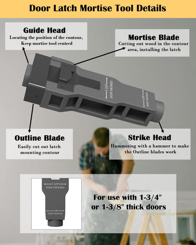 TDCQFFF strike head and mortise blade remove material for clean mortises