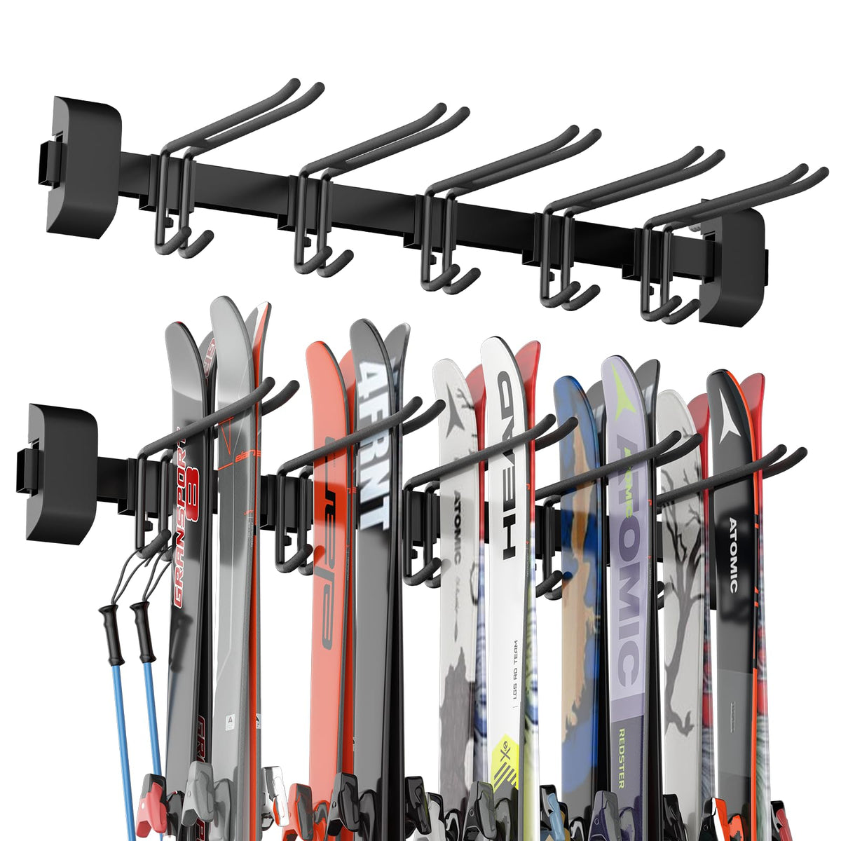 Tdrynl 32-inch ski wall rack mounted on a wall for organized gear.