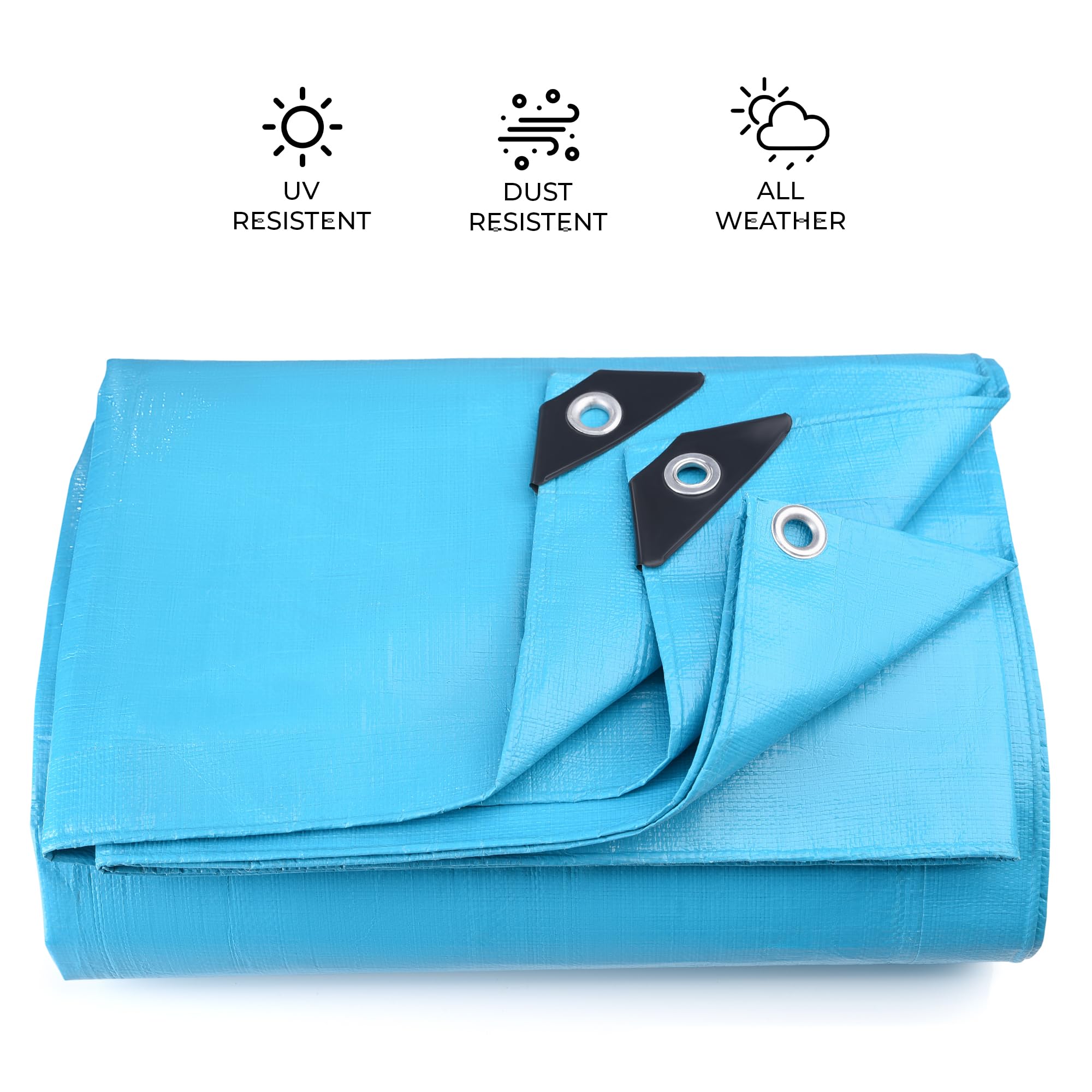 Teal Elite tarp with grommets 20x40 for secure anchoring.