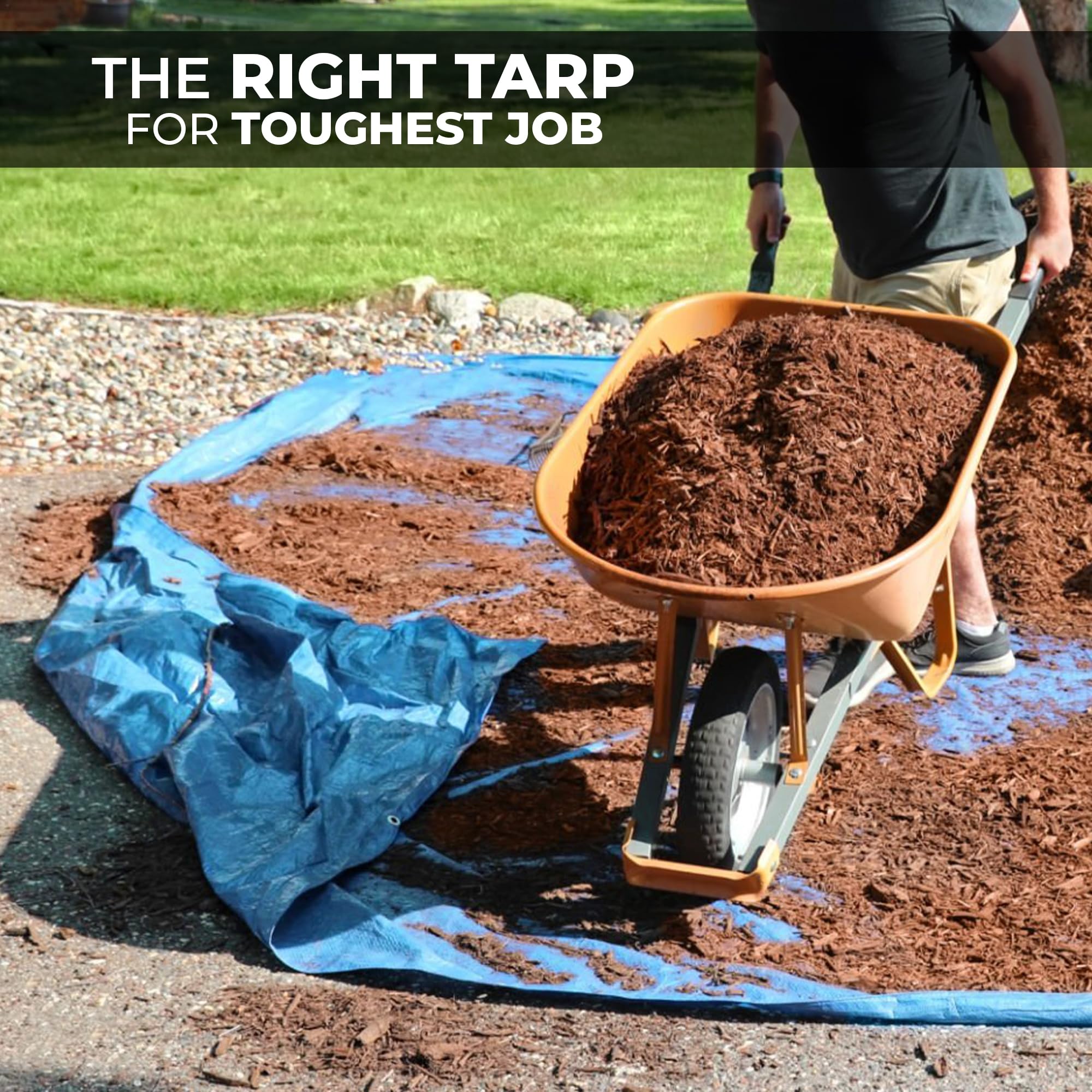 Teal Elite tarp used as pool cover or outdoor shelter.