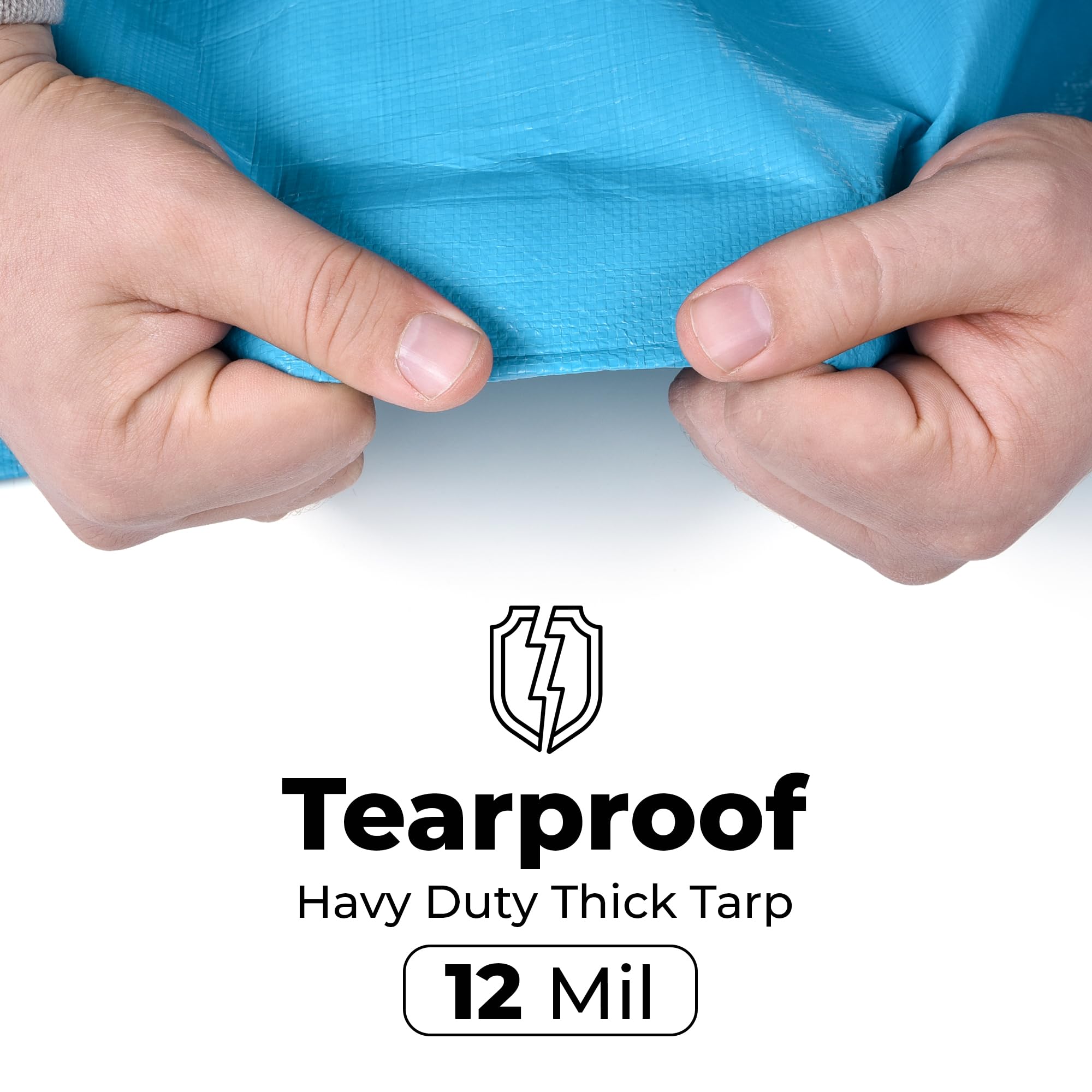 Teal Elite UV-resistant tarp 20x40 shields items from sun exposure.