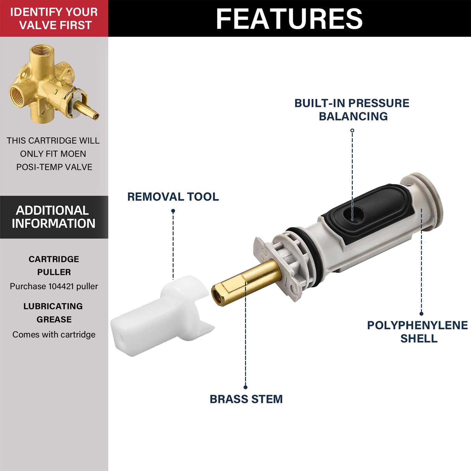 Tearel 1222 stainless steel core enhances durability in daily showers.
