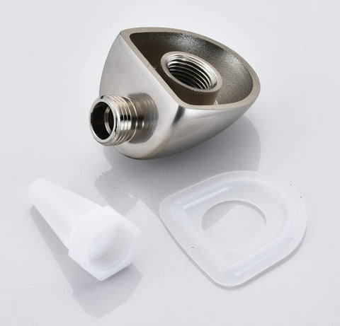 Tearel Brilliance stainless wall elbow compatible with standard shower hoses.