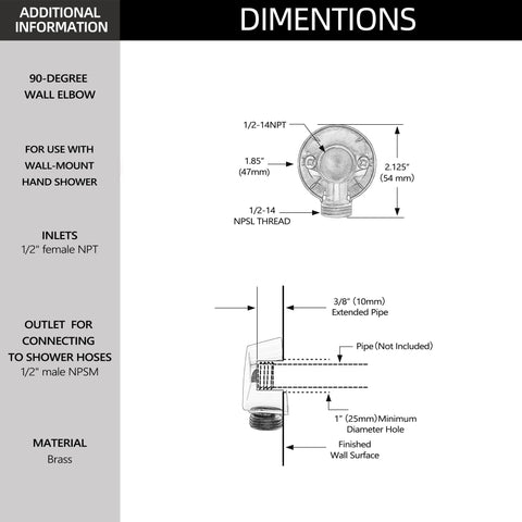 Tearel brushed nickel wall connector for Moen handheld showers, stylish and corrosion resistant.