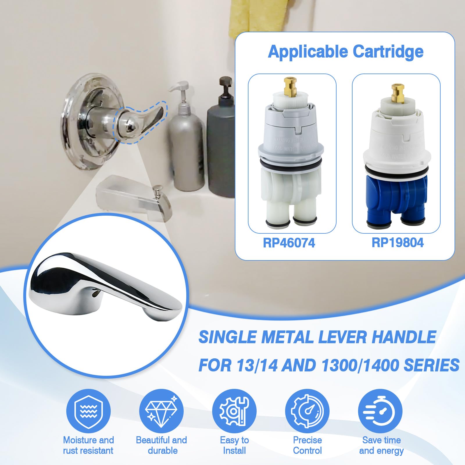 Tearel chrome-finish lever handle improves faucet usability with reliable operation