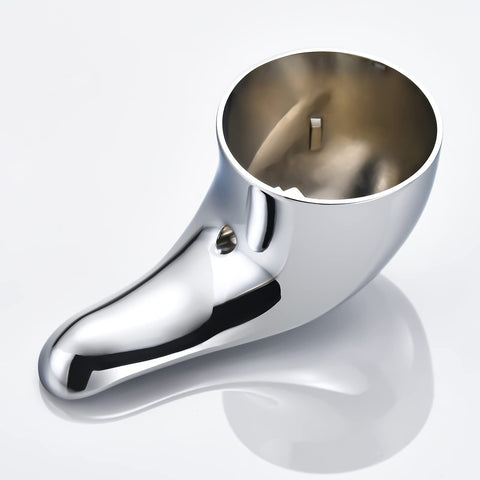 Tearel Moen lever handle with durable metal construction shown from side.