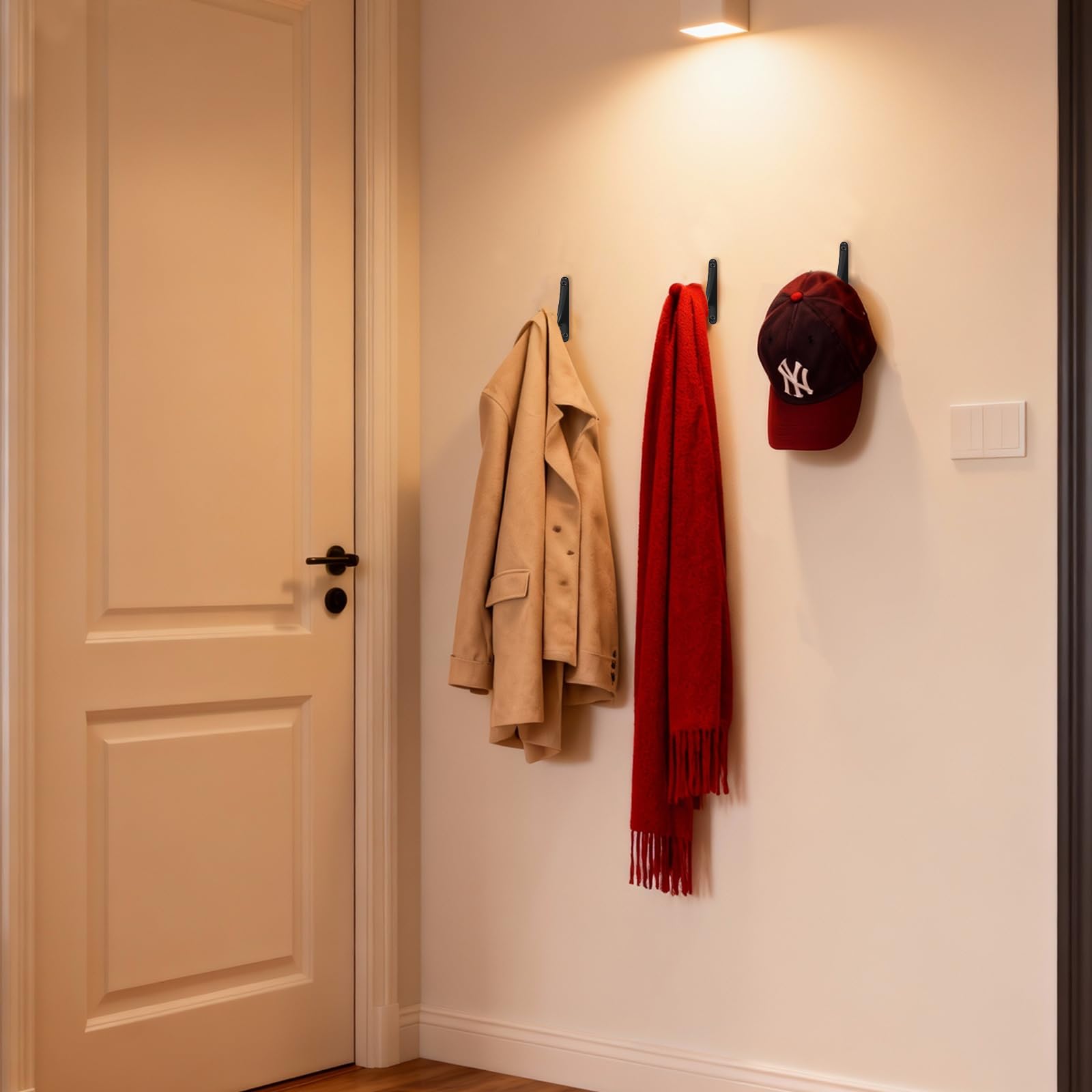 Tebgeag wall hooks used in bathroom for towels and accessories.