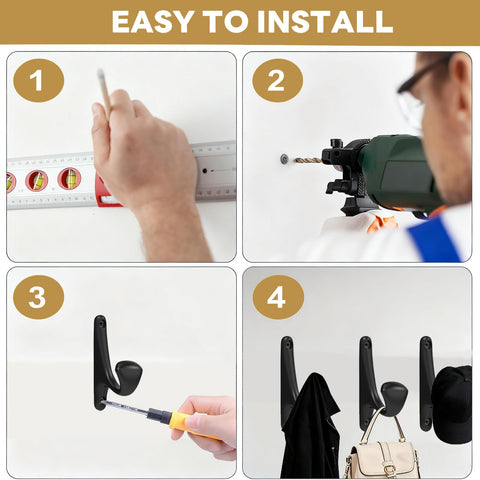 Tebgeag wall hooks with included hardware for quick, easy installation.