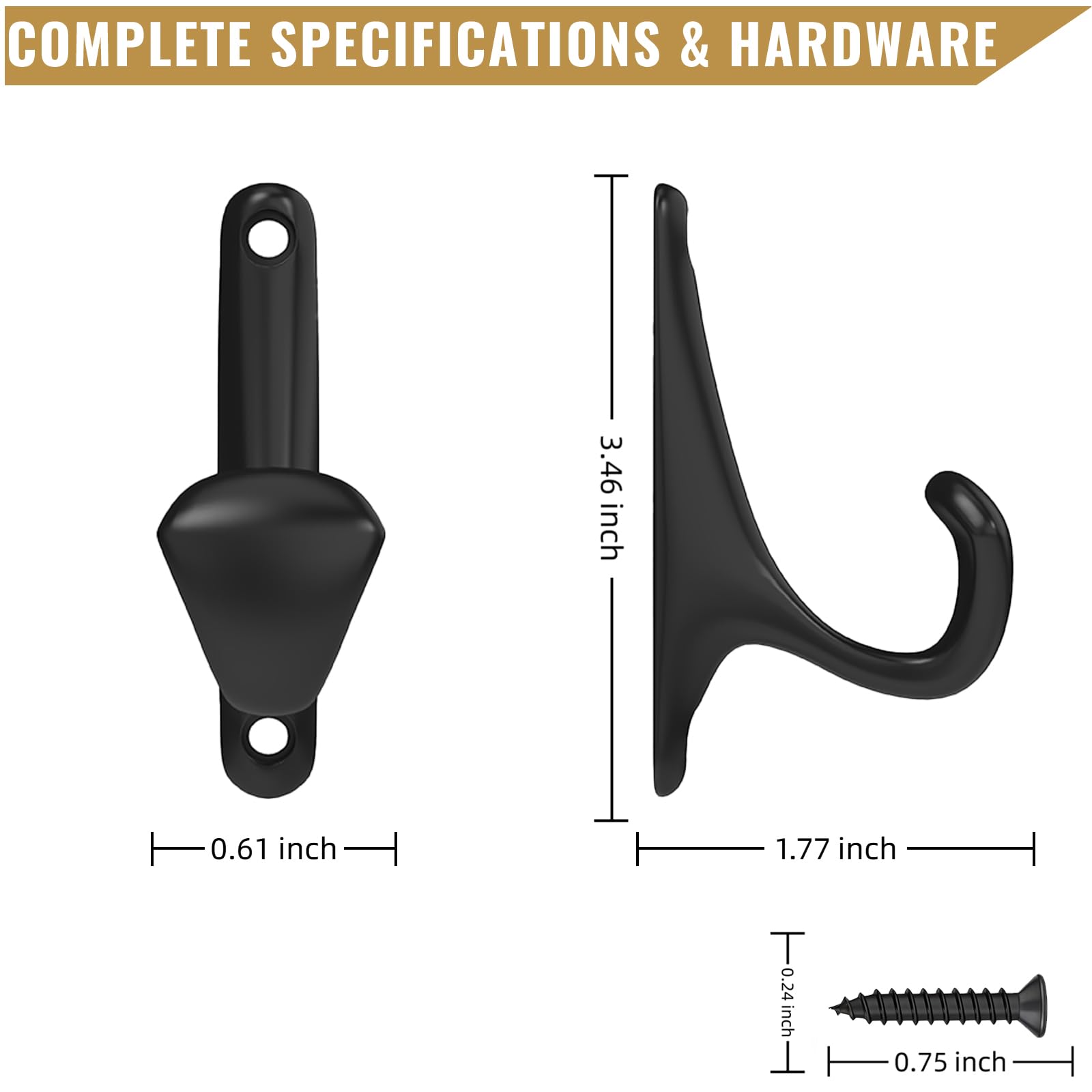 Tebgeag wall hooks holding coats, showing 40 lb capacity per hook.