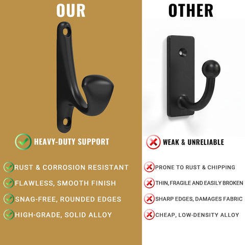 Tebgeag wall hooks mounted in a mudroom for backpacks and daily essentials.