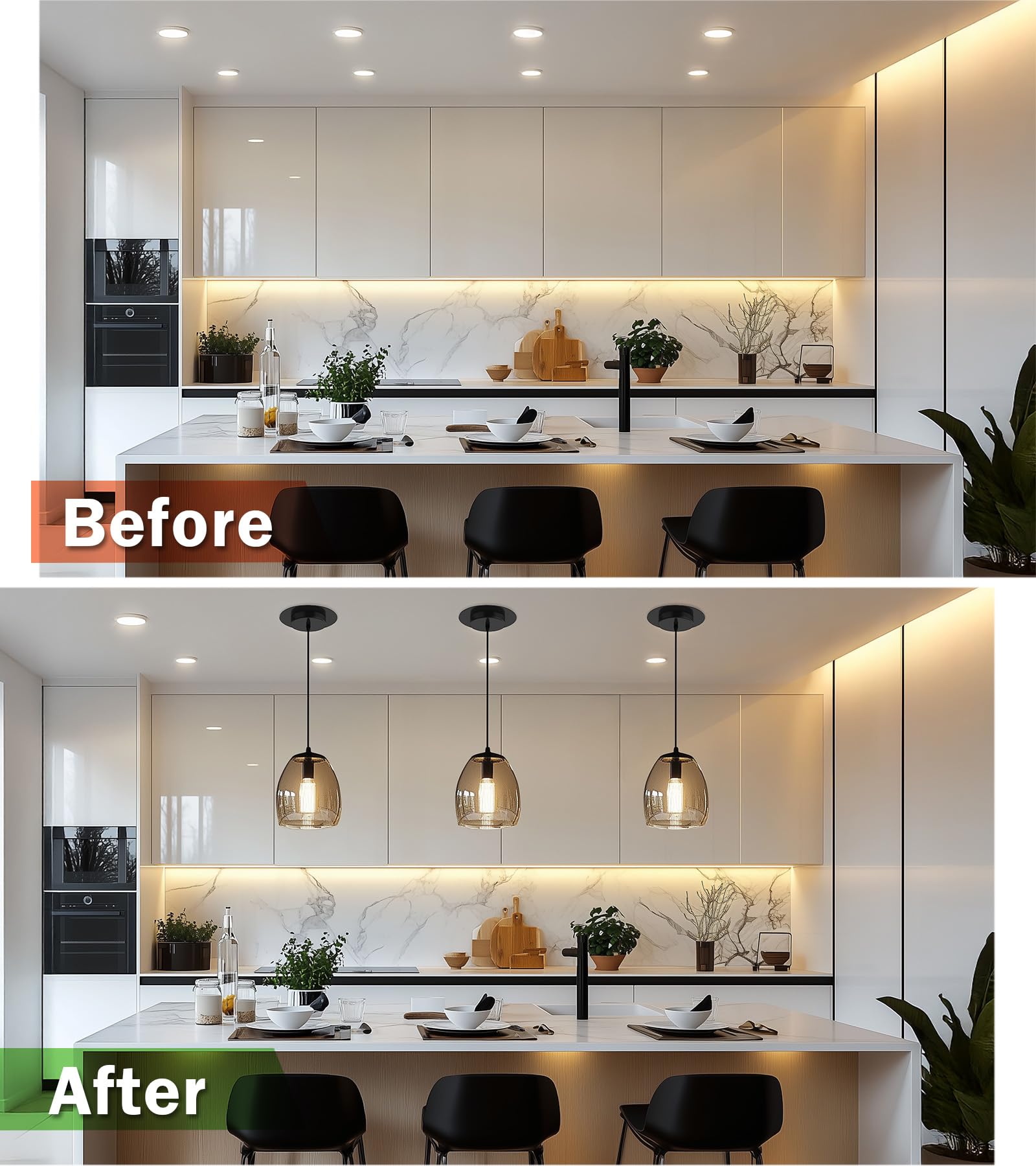 tebio black finish upgrade shown in a modern kitchen