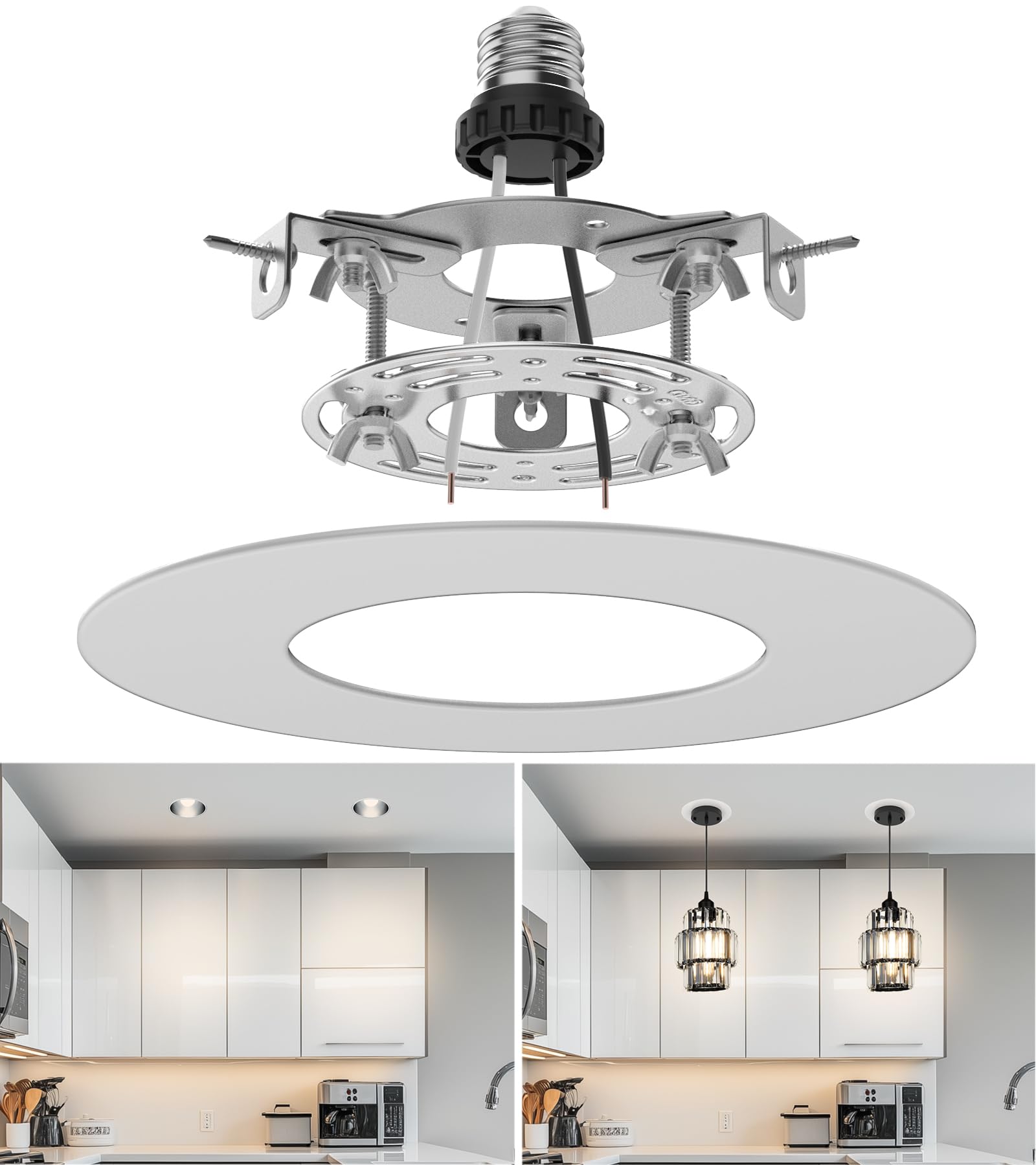 tebio recessed can conversion medallion enhances fixture aesthetics and coverage