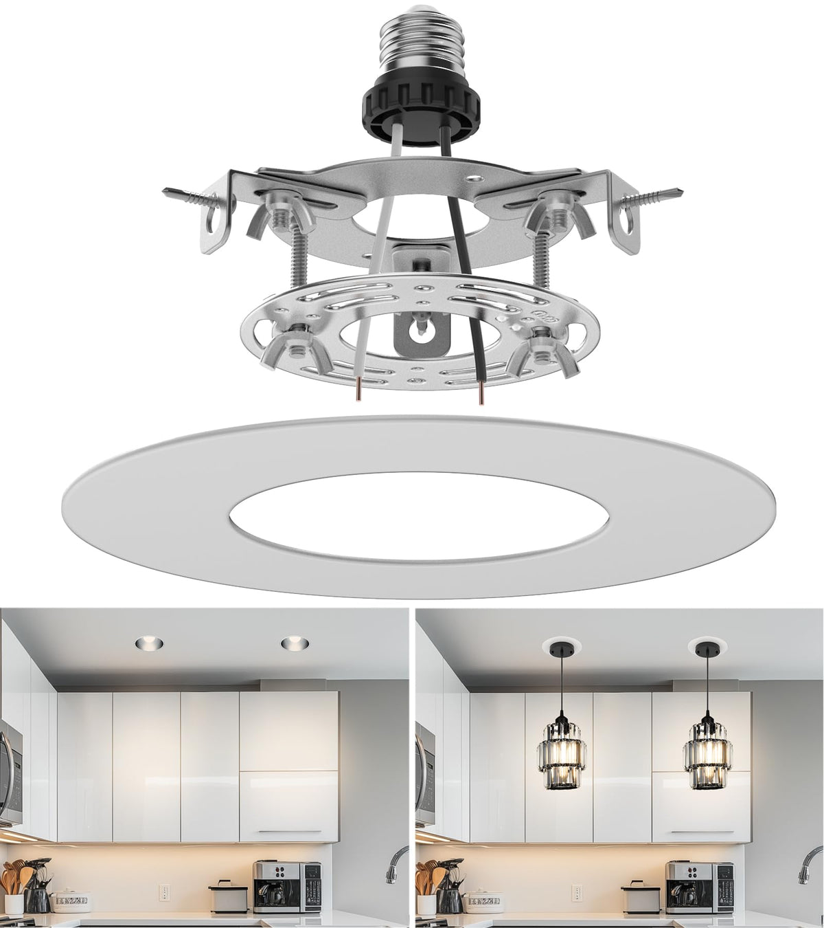 tebio recessed can conversion medallion enhances fixture aesthetics and coverage