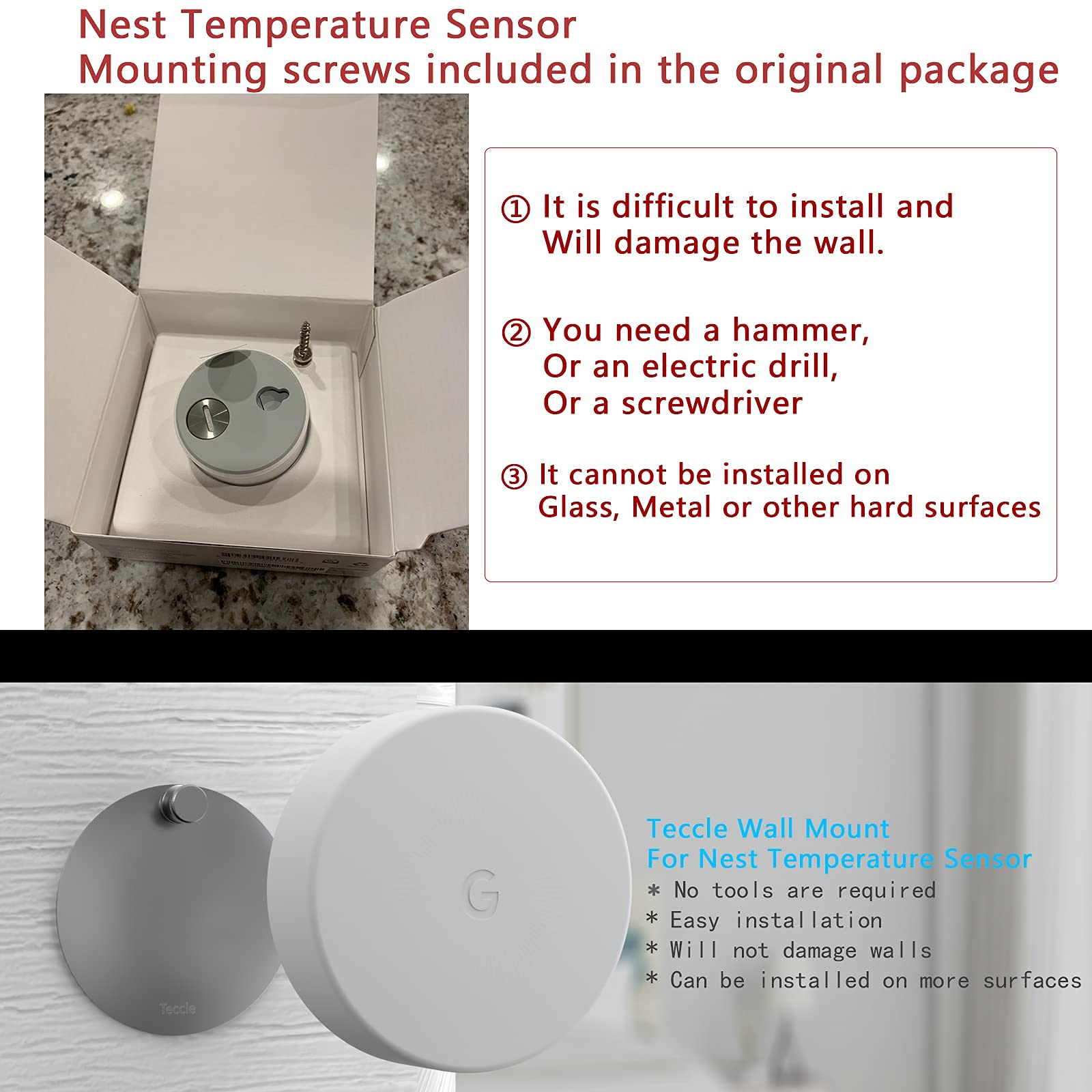 Teccle Nest mount on glass surface showcases versatile placement.