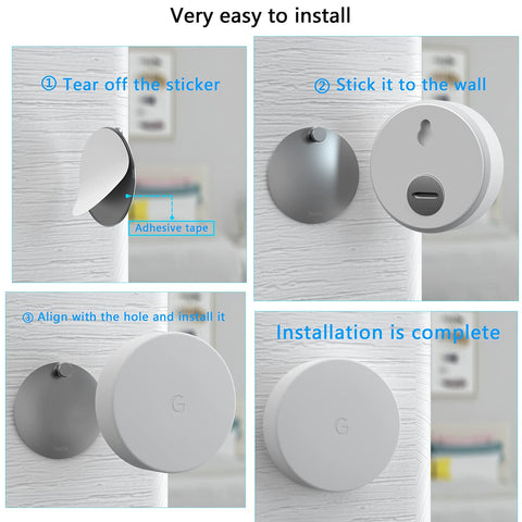 Teccle wall mount, no drill required, quick placement.