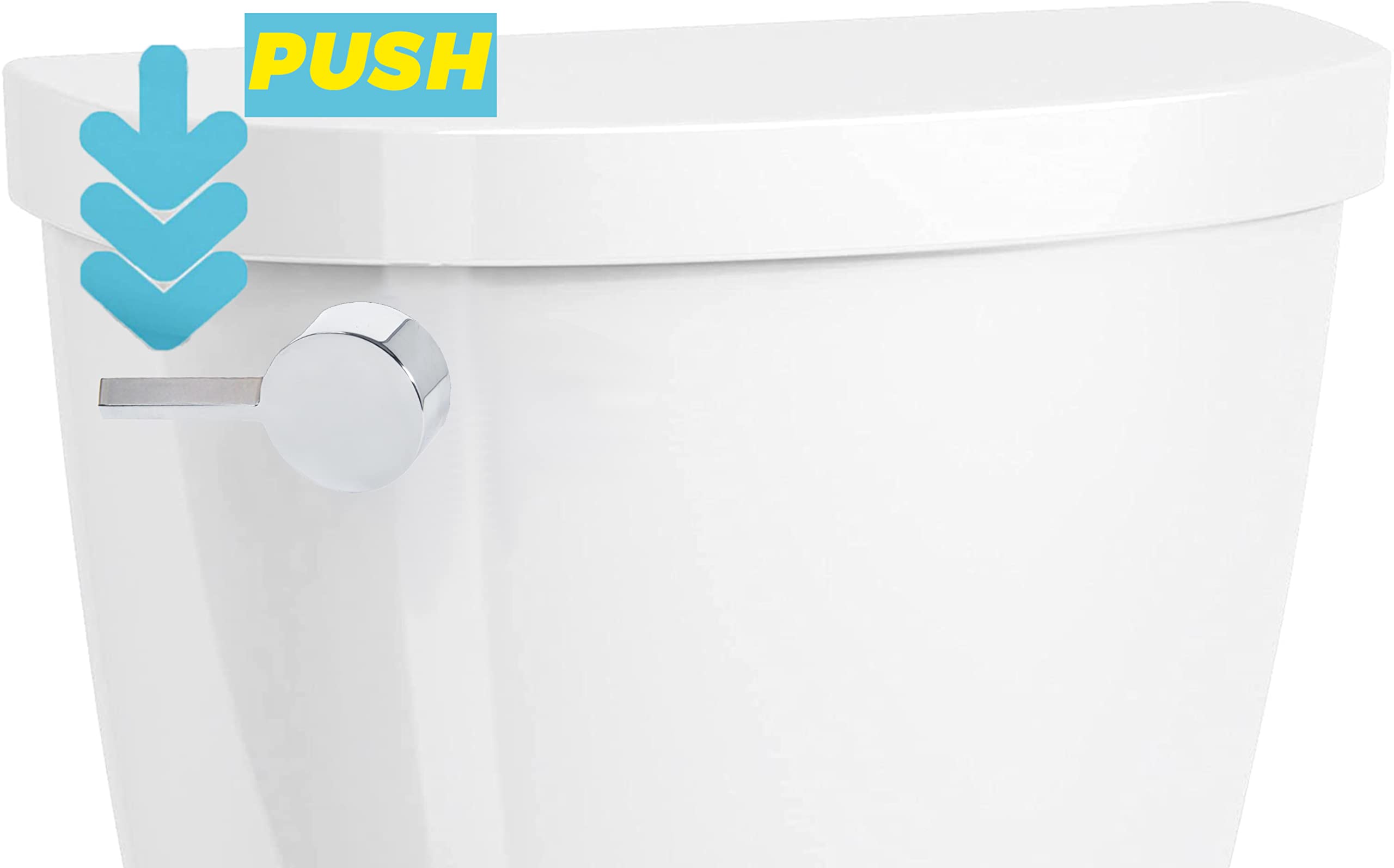 TECETOOL universal front-mount handle fits many toilet brands.