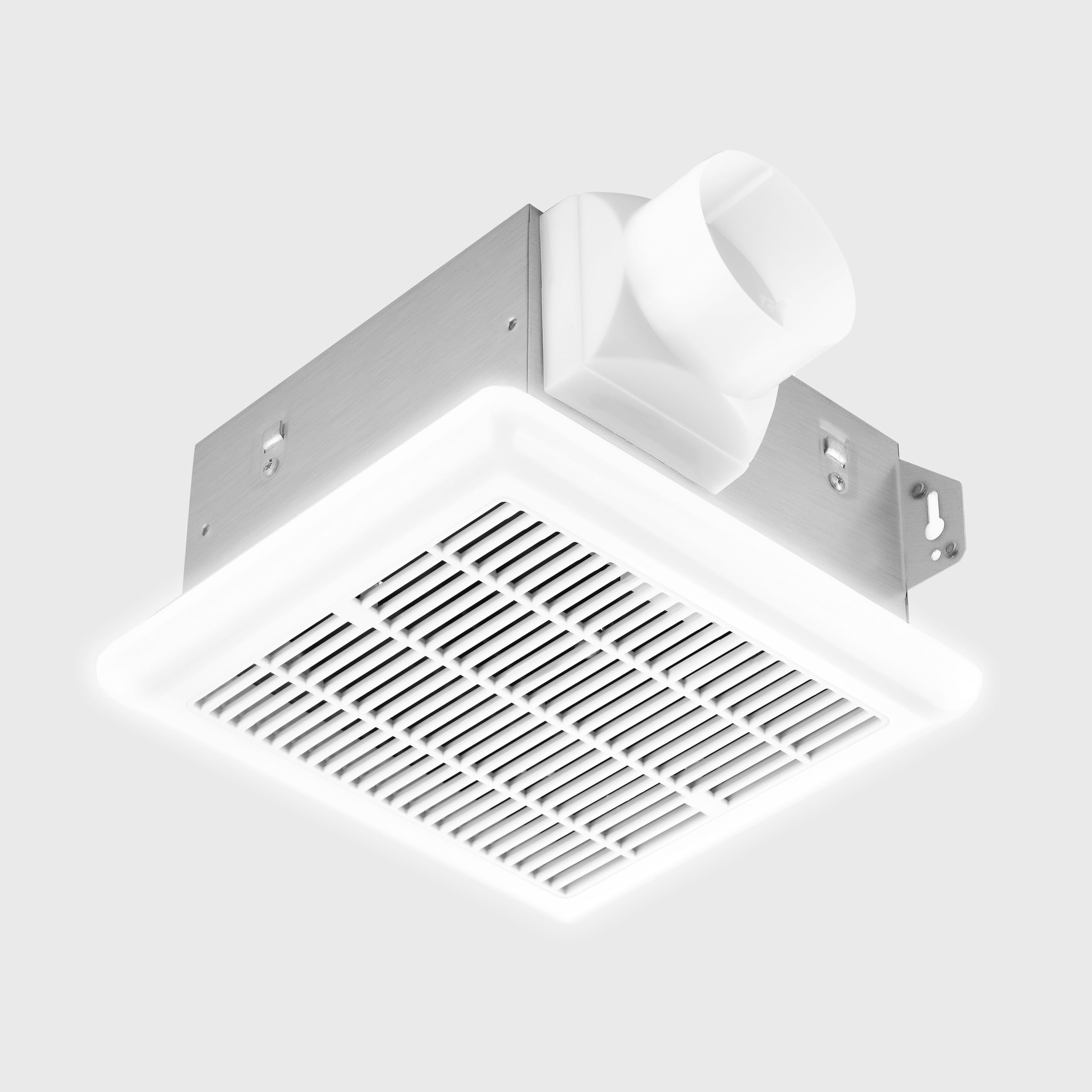 Tech Drive bathroom fan-light combo for reliable 70 CFM air exchange