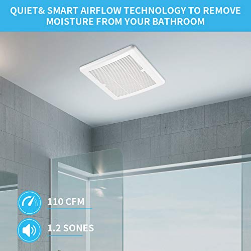 Tech Drive ceiling-mounted bath fan 1.5 sone quiet operation