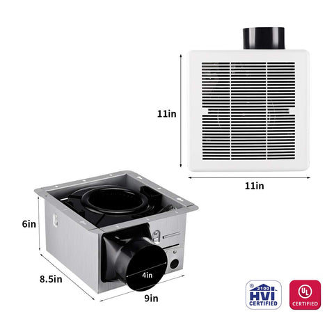Tech Drive no attic access installation bath fan in white