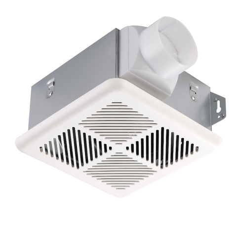 Tech Drive quiet bathroom exhaust fan with 70 CFM for fast moisture removal.